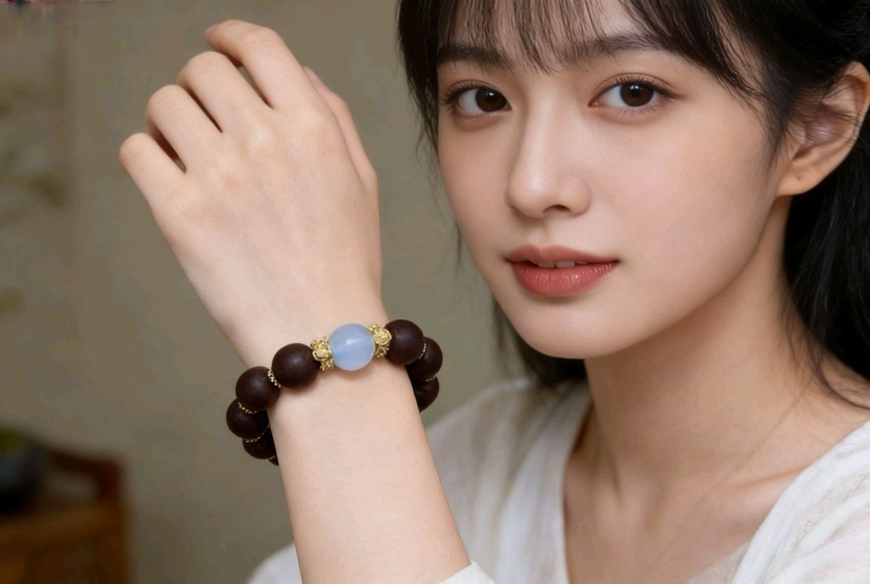 固本培元香珠衬白色水玉珠手链