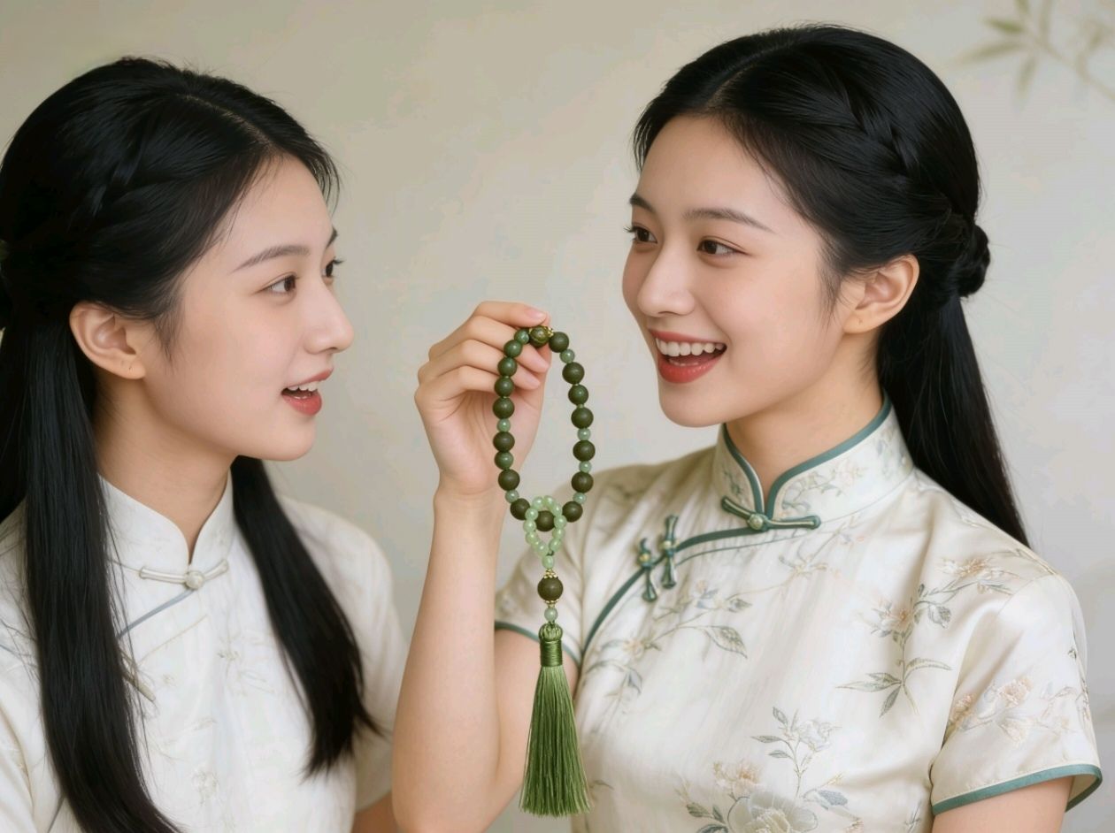 茉莉绿茶草绿流苏手持